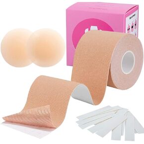 شريط Ginmewrae Boob Tape وشريط رفع الثدي ومجموعة غطاء حلمة البتلة قطعتين من أجل حمالة صدر لاصقة بشريط A-DD in Kuwait