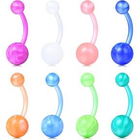 JFORYOU Belly Button Rings Acrylic Belly Rings Multicolor Navel Rings Cute Belly Piercing Jewelry 14G in Saudi Arabia