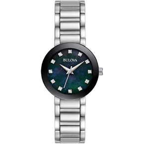 Bulova Ladies' Modern 3-Hand Quartz Watch, Diamond Dial and Mother-of-Pearl, Edge-to-Edge Crystal in Saudi Arabia