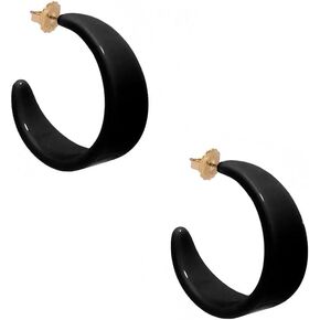 ZENZII Georgia Lightweight Chunky Open Hoop Resin Earrings with Butterfly Clasp for Women and Girls