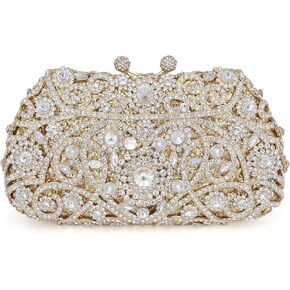 MOSSMON Formal Rhinestone Crystal Clutch Evening Wedding Bag For Women
