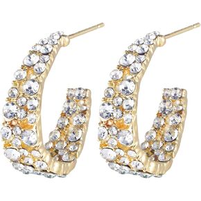 Statement Earrings for Women Bohemian Large Dangle Drop Hoop Earring Girls AB Rhinestone Crystal Sterling Silver Post in Saudi Arabia