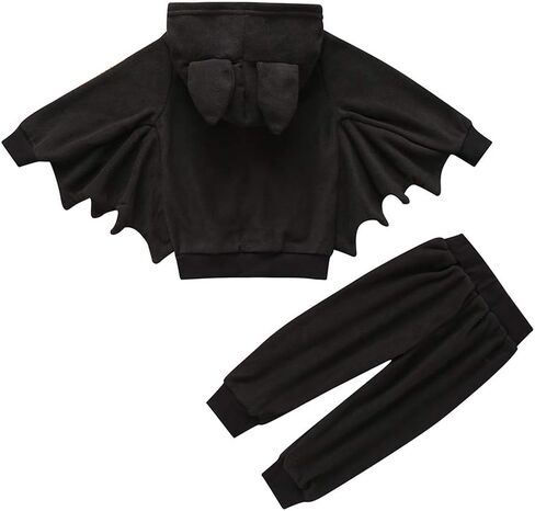 Weixinbuy Toddler Baby Boy's Girl's Halloween Costume Bat Style Cosplay Clothes Set Winter Outerwear Hooded Coat in Saudi Arabia