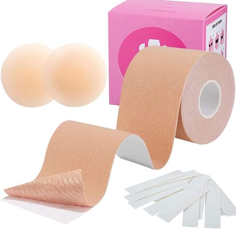 شريط Ginmewrae Boob Tape وشريط رفع الثدي ومجموعة غطاء حلمة البتلة قطعتين من أجل حمالة صدر لاصقة بشريط A-DD in Kuwait