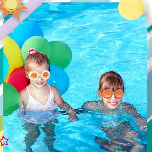 hwojjha3 Pieces Kids Flower Sunglasses Toddler Girls Round Flower Glasses Baby Cute Sunglasses Outdoor Beach Colorful Eyewear in Kuwait