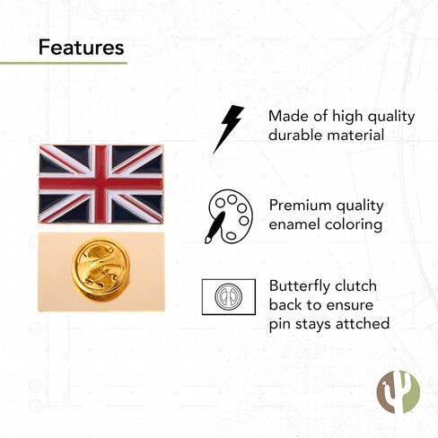 United Kingdom Flag Lapel Pin Enamel UK Country Made of Metal Souvenir Hat Men Women Patriotic Great Britain (Rectangle Pin) in Saudi Arabia