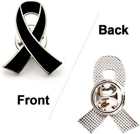 25 Pack Black Awareness Ribbon Enamel Lapel Pin in Saudi Arabia