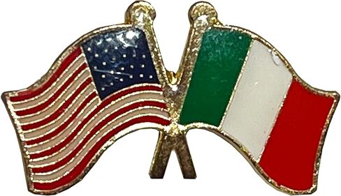 دبوس صدر العلم الأمريكي والإيطالي - من مجموعة إيطاليا من منتجات الفخر الإيطالية في PSILoveItaly in Kuwait