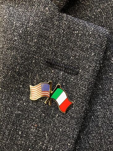 دبوس صدر العلم الأمريكي والإيطالي - من مجموعة إيطاليا من منتجات الفخر الإيطالية في PSILoveItaly in Kuwait