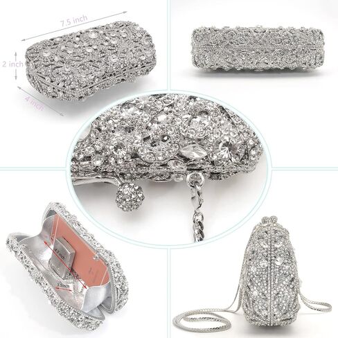 MOSSMON Formal Rhinestone Crystal Clutch Evening Wedding Bag For Women in Saudi Arabia