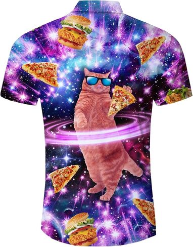 Goodstoworld Men's Novelty Hawaiian Button Down Shirts in Kuwait