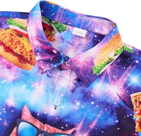 Goodstoworld Men's Novelty Hawaiian Button Down Shirts in Kuwait