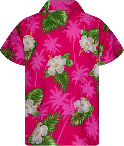 KING KAMEHA Funky Casual Hawaiian Shirt Kids Boys Girls Front Pocket Very Loud Shortsleeve Unisex Flower Print 2-14 Years in Kuwait