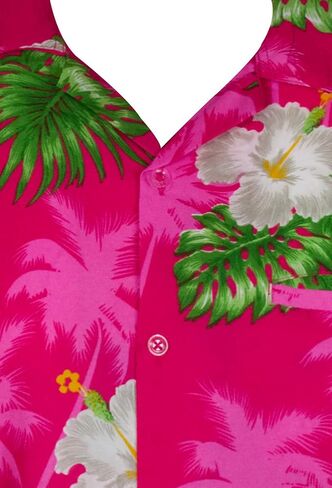 KING KAMEHA Funky Casual Hawaiian Shirt Kids Boys Girls Front Pocket Very Loud Shortsleeve Unisex Flower Print 2-14 Years in Kuwait
