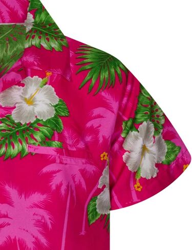 KING KAMEHA Funky Casual Hawaiian Shirt Kids Boys Girls Front Pocket Very Loud Shortsleeve Unisex Flower Print 2-14 Years in Kuwait