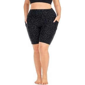 MOREFEEL Plus Size 8" Biker Shorts with Pockets for Women – High Waisted Tummy Control Black Yoga Shorts (XL-4XL) in Kuwait