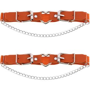 YunPeng Women's Adjustable Leather Leg Garter Belt,Gothic Heart with Chains Leg Thigh Elastic Garter 2PCs in Saudi Arabia