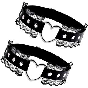 Manfnee Leather Garter Belt for Women Girl Gothic Punk Harness Black