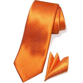 TaecMin Mens Tie Solid Ties for Men Herringbone Neckties and Pocket Squares Set for Business Casual