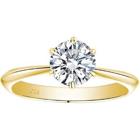 Blongme 1 Carat Moissanite Rings for Women Engagement Wedding Band 925 Sterling Silver Round Solitaire Size 4-13 in Saudi Arabia
