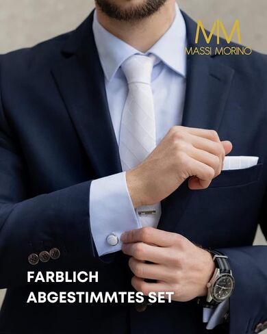 Ties for Men Set with Pocket Square Cufflink and Tie Clip | Necktie Handkerchief in Gift Box for Wedding and Business in Kuwait