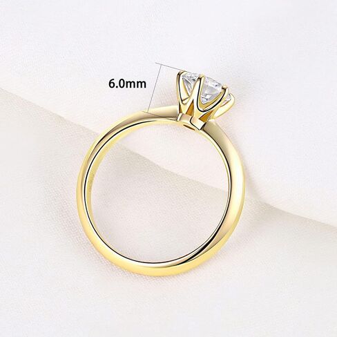 Blongme 1 Carat Moissanite Rings for Women Engagement Wedding Band 925 Sterling Silver Round Solitaire Size 4-13 in Kuwait