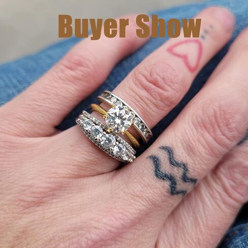 Blongme 1 Carat Moissanite Rings for Women Engagement Wedding Band 925 Sterling Silver Round Solitaire Size 4-13 in Kuwait
