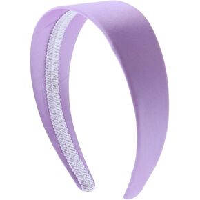 Motique Accessories Black 2 Inch Wide Satin Hard Headband with No Teeth Head band for Women and Girls