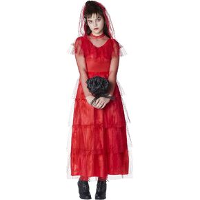 Spirit Halloween Beetlejuice Kids Lydia Costume | Officially Licensed | Horror Cosplay | Couple Costume | Goth Bride Costume in Saudi Arabia