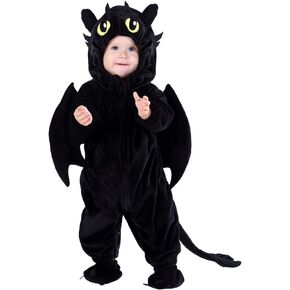 HSCTEK Newborn Dragon Costume, Baby How to Train Your A Dragon Cosplay Infant Boys Girls, Toddler Halloween Onesie Costume 3-6 Months, Blue