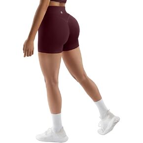 SUUKSESS Women No Front Seam Buttery Soft Workout Shorts Ruched High Waisted Tummy Control Gym Shorts in Saudi Arabia