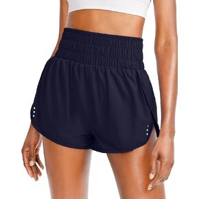 Sejuani Women's High Waisted Athletic Shorts with Zipper Pockets Running Workout Gym Shorts for Women with Liner