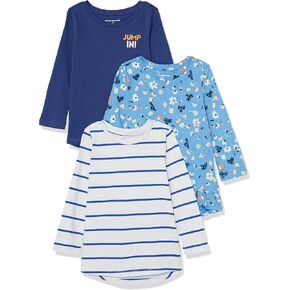 Amazon Essentials Girls and Toddlers' Long-Sleeve Tunic T-Shirts, Pack of 3 in Saudi Arabia