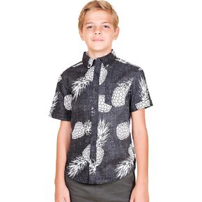 Brooklyn Athletics Boys Short Sleeve Button Down Hawaiian Shirt