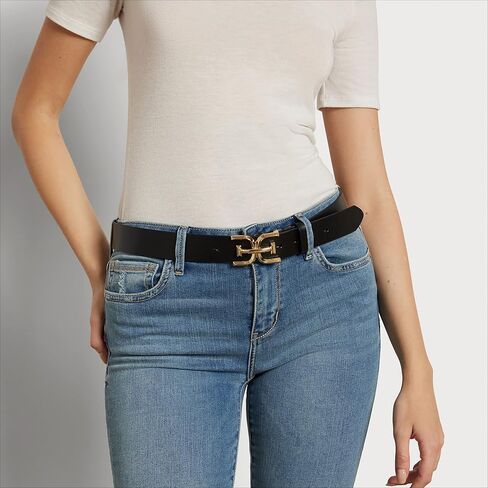 Sam Edelman Women's Double-e Logo Plaque Buckle Jean and Trouser Belt in Saudi Arabia