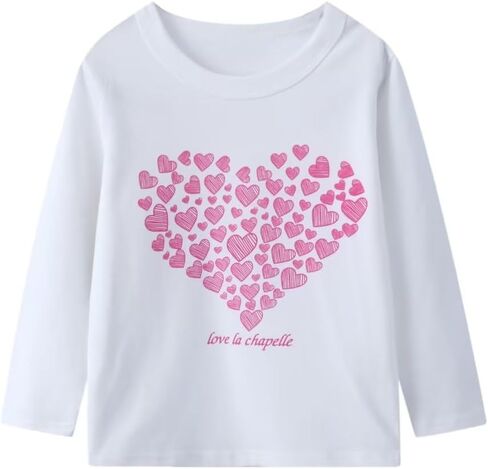 MSSMART Toddler Girl Long Sleeve T-Shirts Kids Cotton Fall Top Crewneck Clothes 2-7 Years in Kuwait