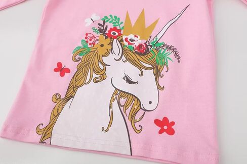 MSSMART Toddler Girl Long Sleeve T-Shirts Kids Cotton Fall Top Crewneck Clothes 2-7 Years in Kuwait