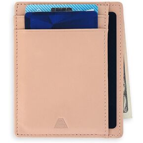 Andar Leather Slim Wallet, Minimalist Front Pocket RFID Blocking Card Holder Made of Full Grain Leather - The Scout (Black) in Saudi Arabia
