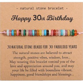 Korotho Natural Crystal Milestone Birthday Bracelet Gifts for Girls Women, Happy Birthday Adjustable Bracelets Present Christmas Gift for Daughter Granddaughter Niece Sister Friends Mom Auntie in Saudi Arabia