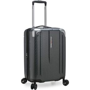 Traveler's Choice New London II Hardside Expandable Spinner Luggage, Navy, Checked-Medium 26-Inch