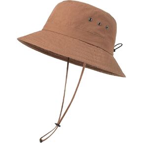 VOBOOM Men Cotton Washed Bucket Hat Packable Boonie Sun Protection Visor Cap in Kuwait