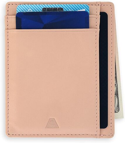 Andar Leather Slim Wallet, Minimalist Front Pocket RFID Blocking Card Holder Made of Full Grain Leather - The Scout (Black) in Saudi Arabia