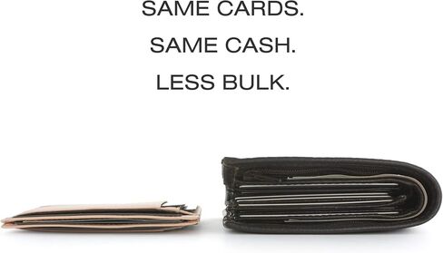 Andar Leather Slim Wallet, Minimalist Front Pocket RFID Blocking Card Holder Made of Full Grain Leather - The Scout (Black) in Saudi Arabia