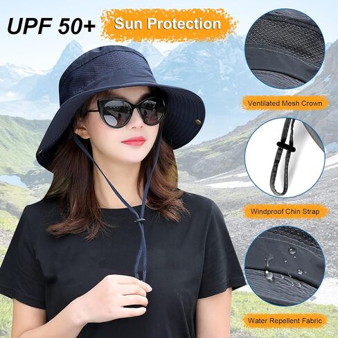 HUAMULAN Wide Brim Sun Hat for Women Men Summer UV Protection Bucket Hats in Saudi Arabia