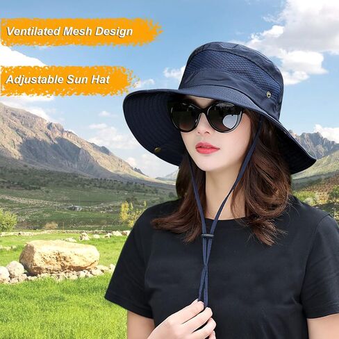 HUAMULAN Wide Brim Sun Hat for Women Men Summer UV Protection Bucket Hats in Saudi Arabia