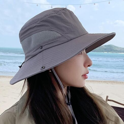4 Pieces Women Men Sun Hat Wide Brim UV Protection Beach Cap Foldable Mesh Beach Hat for Hiking Fishing Multicolor in Saudi Arabia