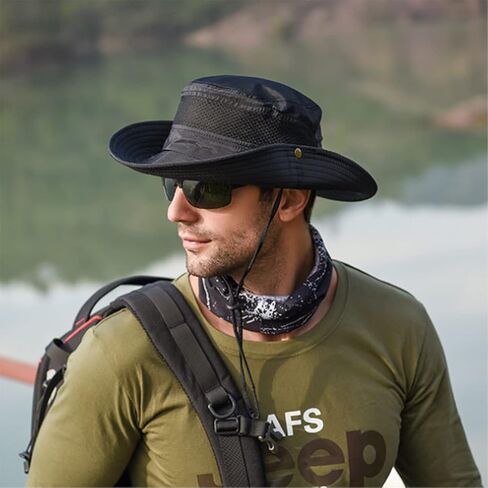 4 Pieces Women Men Sun Hat Wide Brim UV Protection Beach Cap Foldable Mesh Beach Hat for Hiking Fishing Multicolor in Saudi Arabia