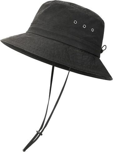 VOBOOM Men Cotton Washed Bucket Hat Packable Boonie Cap Sun Protection Visor Cap in Kuwait