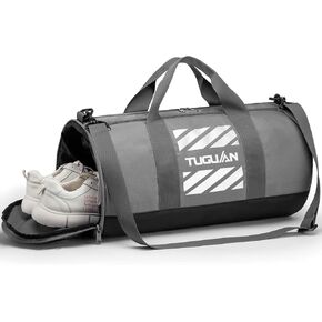 TUGUAN Gym Bag for Men Women with Wet Pocket & Shoe Compartment Travel Duffle Bag Man Sport Basketball Football Bag Weekend Overnight Duffel Bag Gym Tote bag 40L, Black
