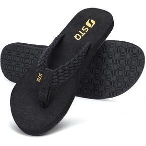 STQ Women Quick Dry Flip Flops with Yoga Mat Sole Arch Support Thong Sandal | Instant Comfort Flip Flops With Padded Straps, Yoga Mat Cushioning, Non Slip Tpr Sole, Durable Design For Everyday Wear in Saudi Arabia